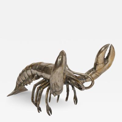 Large Silver plated lobster sculpture