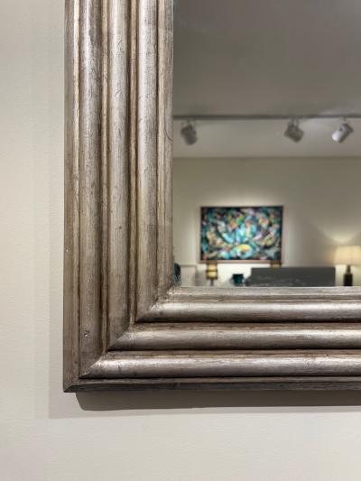 Large Silvered Wood Mirror