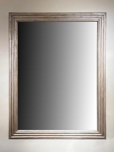 Large Silvered Wood Mirror
