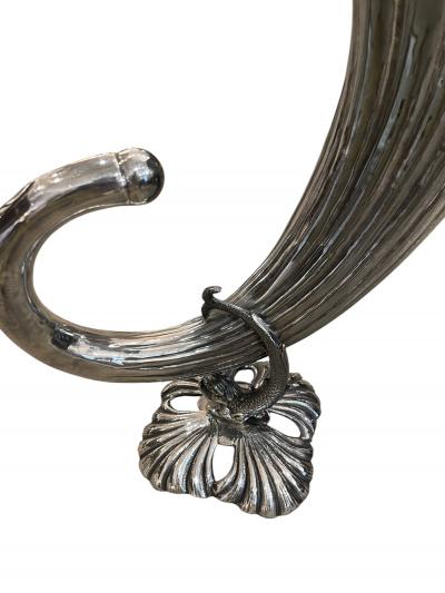 Large Siver plated Horn of plenty silver plated vase