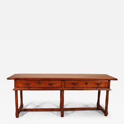 Large Spanish Console With 6 Feet 17 Century In Cherry Wood