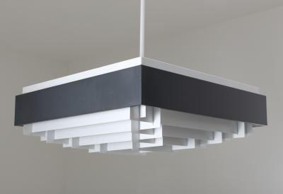 Large Square Swedish Midcentury Pendant