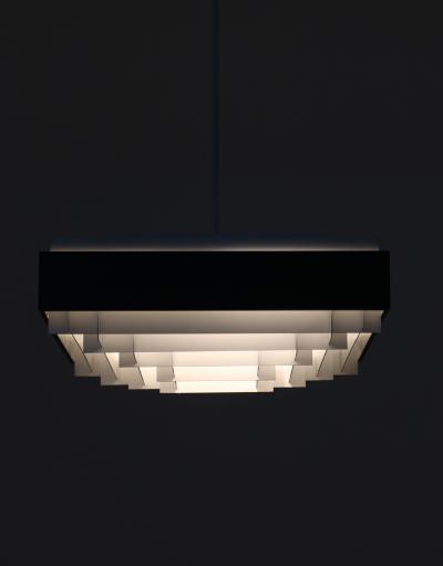 Large Square Swedish Midcentury Pendant