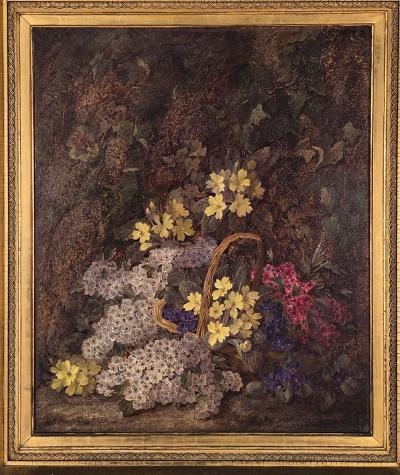 Large Still Life by Vincent Clare England circa 1900 with 19th Century Frame