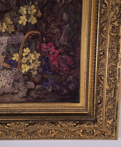 Large Still Life by Vincent Clare England circa 1900 with 19th Century Frame