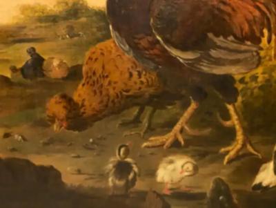 Large Still Life with Birds after Hondecoeter
