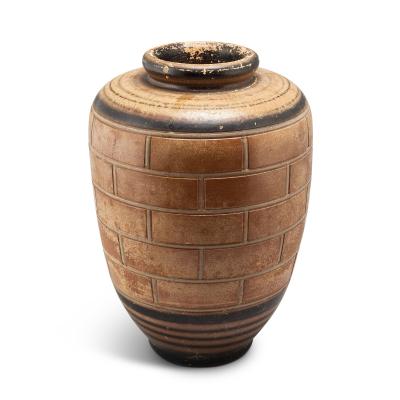 Large Swedish 19th Century Vase with Rusticated Relief