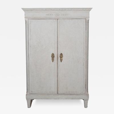 Large Swedish Gustavian Style Linen Cabinet with Carved Details Circa 1910