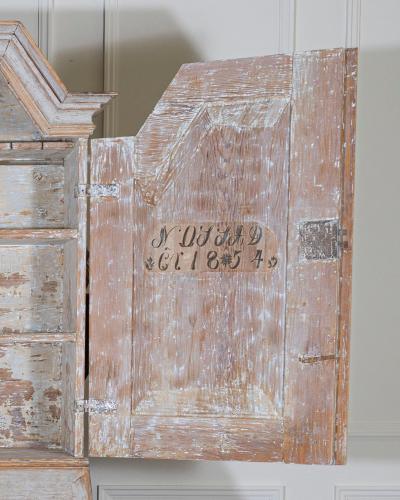 Large Swedish Painted Secretary from V rmland Dated 1854