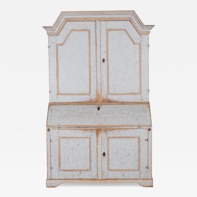 Large Swedish Painted Secretary from V rmland Dated 1854