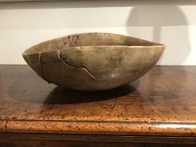 Large Swedish Rustic Burl Bowl