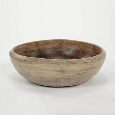 Large Swedish Turned Walnut Dough Bowl