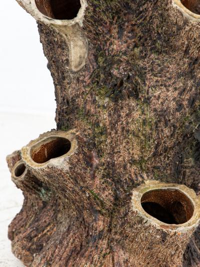 Large Terracotta English Faux Bois Planter Edwardian early 20th Century