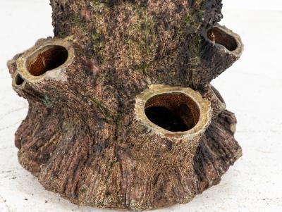 Large Terracotta English Faux Bois Planter Edwardian early 20th Century