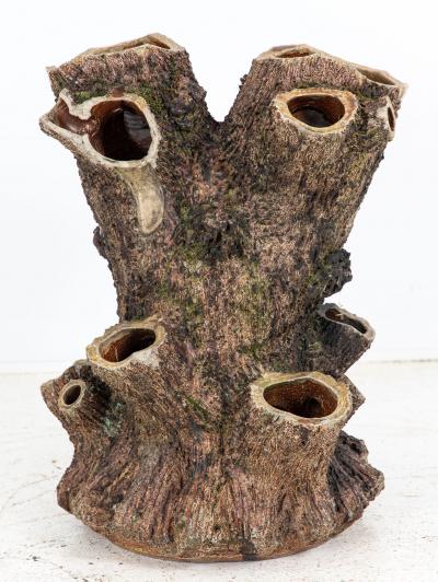 Large Terracotta English Faux Bois Planter Edwardian early 20th Century