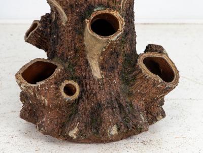 Large Terracotta English Faux Bois Planter Edwardian early 20th Century