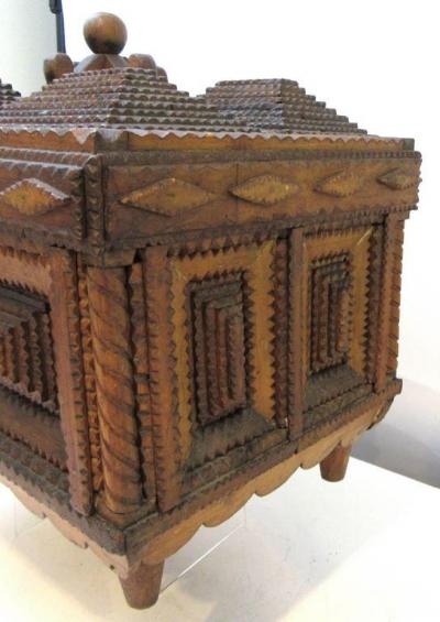 Large Tramp Art Hinge Lid Box