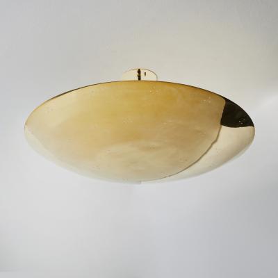 Large Two Enlighten Rey 30 Perforated Polished Brass Dome Ceiling Lamp