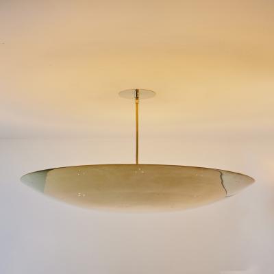 Large Two Enlighten Rey 30 Perforated Polished Brass Dome Chandelier