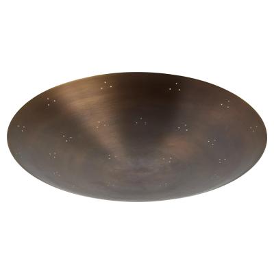 Large Two Enlighten Rey Perforated Polished Brass Dome Chandelier