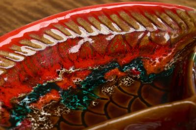 Large Vallauris Studio Pottery Fish Bowl France Mid 20th Century