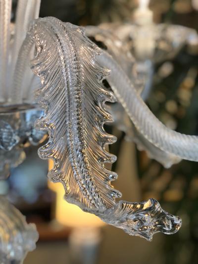 Large Venetian 6 Light Clear Glass Chandelier