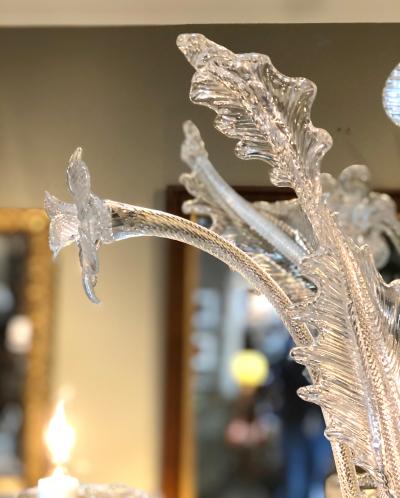 Large Venetian 6 Light Clear Glass Chandelier