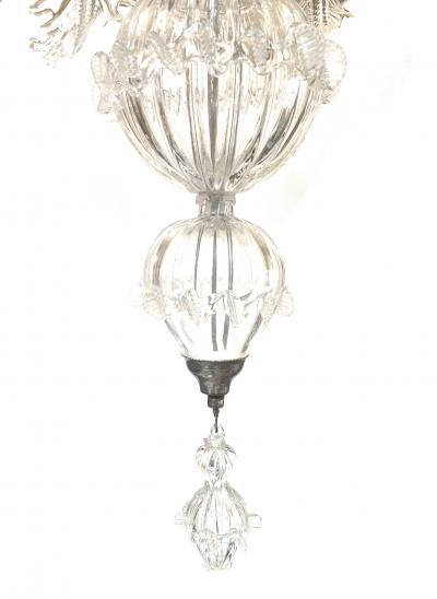 Large Venetian 6 Light Clear Glass Chandelier