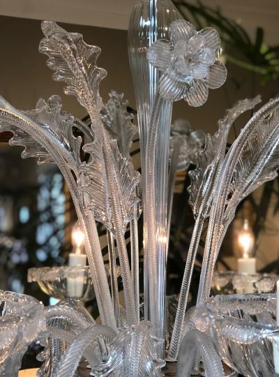 Large Venetian 6 Light Clear Glass Chandelier