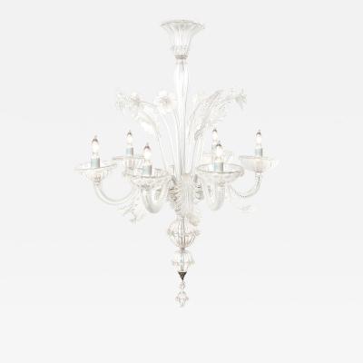 Large Venetian 6 Light Clear Glass Chandelier