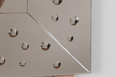 Large Venetian Etched Bubble Mirror Contemporary