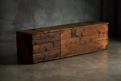 Large Vernacular Wooden Chest France 19th Century