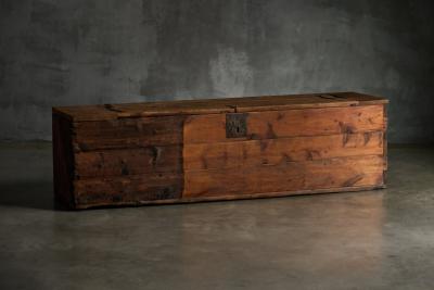Large Vernacular Wooden Chest France 19th Century
