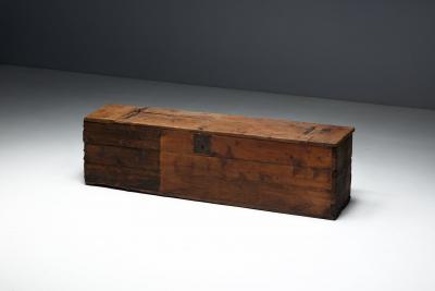 Large Vernacular Wooden Chest France 19th Century