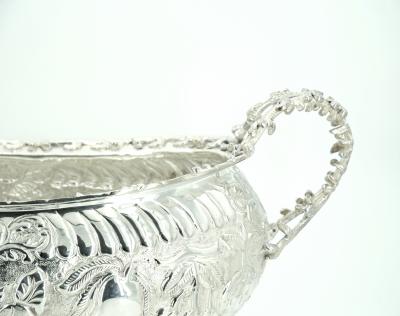 Large Very Ornate Hand Crafted Silver Plate Champagne Cooler Centerpiece