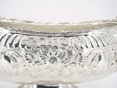 Large Very Ornate Hand Crafted Silver Plate Champagne Cooler Centerpiece