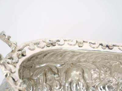 Large Very Ornate Hand Crafted Silver Plate Champagne Cooler Centerpiece