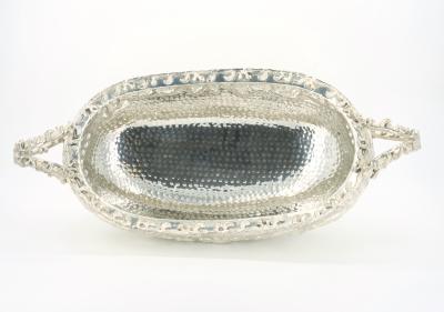 Large Very Ornate Hand Crafted Silver Plate Champagne Cooler Centerpiece