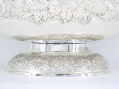 Large Very Ornate Hand Crafted Silver Plate Champagne Cooler Centerpiece