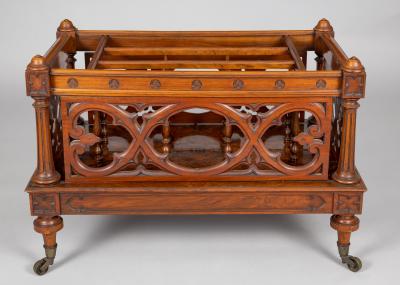 Large Victorian Rosewood Gothic Revival Canterbury