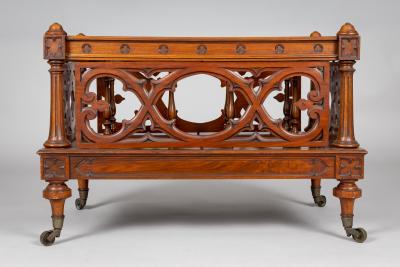 Large Victorian Rosewood Gothic Revival Canterbury