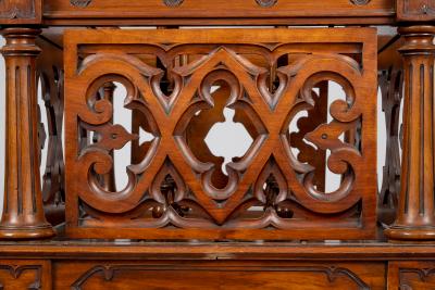 Large Victorian Rosewood Gothic Revival Canterbury