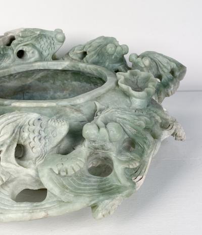 Large Vintage Chinese Dragon Bowl or Centerpiece Soapstone circa 1970