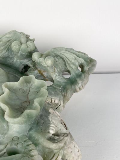 Large Vintage Chinese Dragon Bowl or Centerpiece Soapstone circa 1970