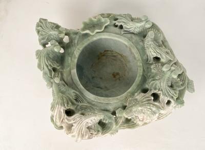 Large Vintage Chinese Dragon Bowl or Centerpiece Soapstone circa 1970