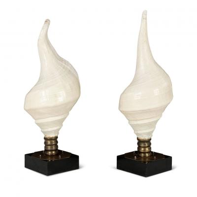 Large Vintage Conch Shell Lamps