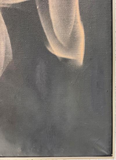 Large Vintage Drifting Biomorphic Abstract Ethereal Painting