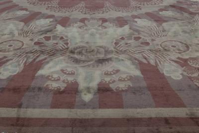 Large Vintage Indian Art Deco Handwoven Wool Rug