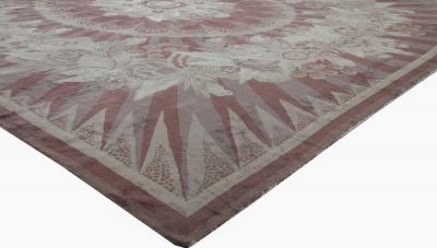 Large Vintage Indian Art Deco Handwoven Wool Rug