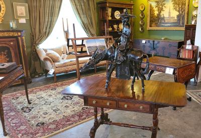 Large Vintage Japanese Bronzed Sculpture of Toba on His Mule